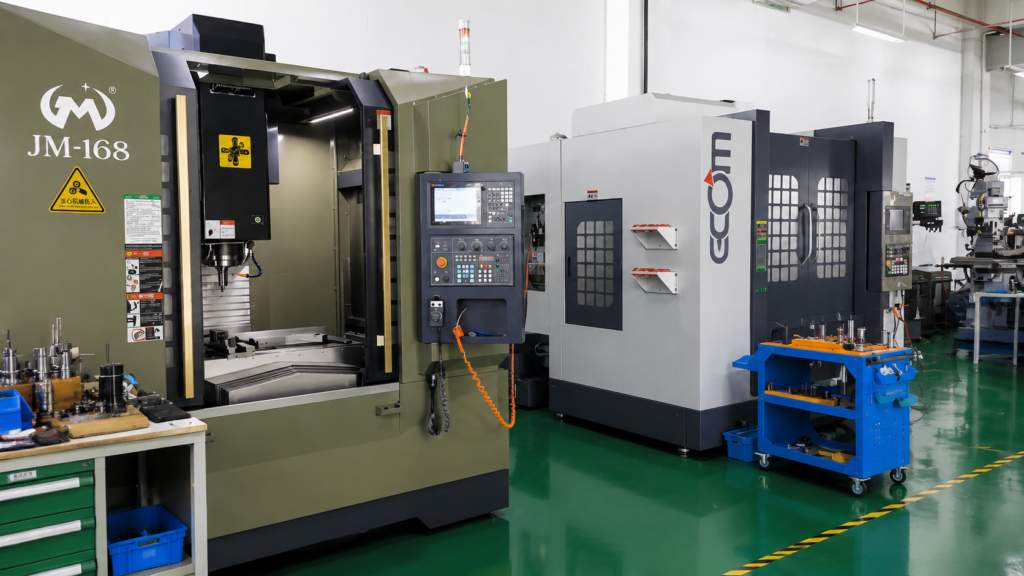 CNC machining centers in the PeiParts factory