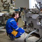 Operator working with machinery