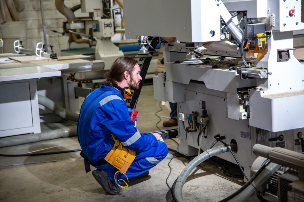 Operator working with machinery